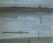 James Mcneill Whistler nocturne blue and silver chelsea oil